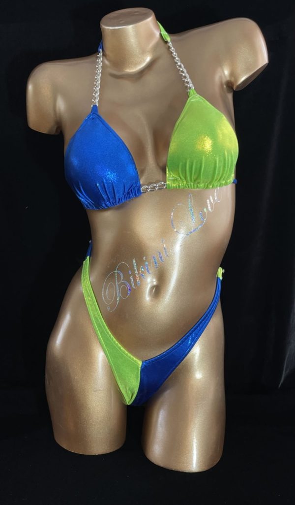 Blue/ Neon green with chains Practise bikini