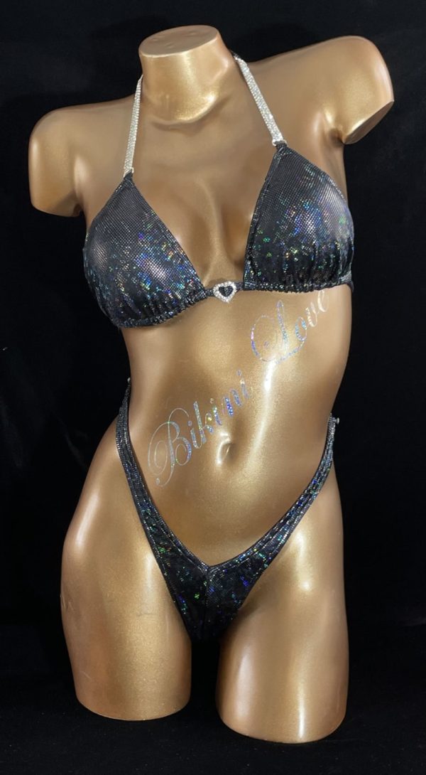 Black hologram with connectors practise bikini