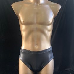 Black wet look physique trunks Wide side  30/32 Waist