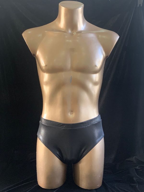 Black wet look physique trunks Wide side  30/32 Waist