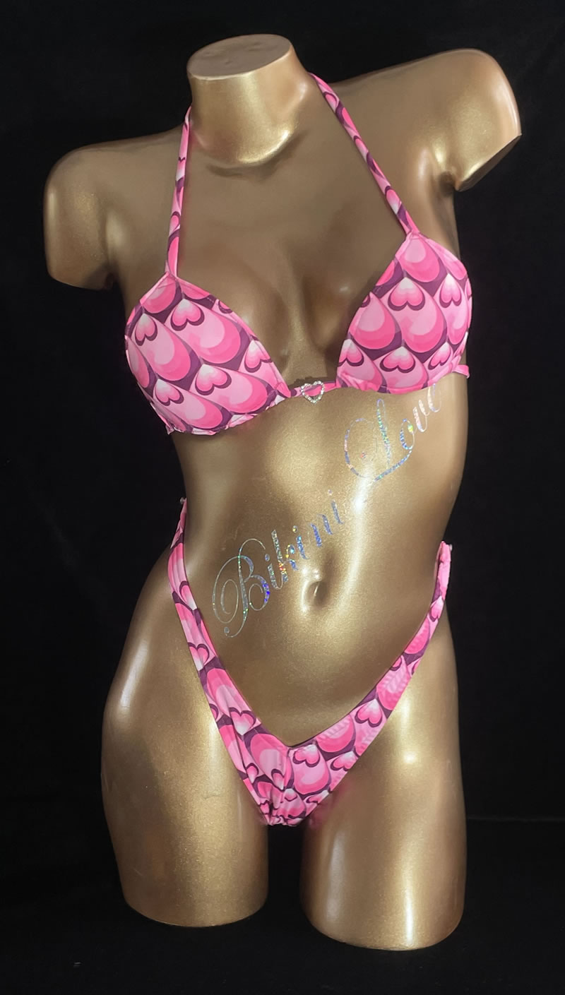 Pink hearts practise bikini