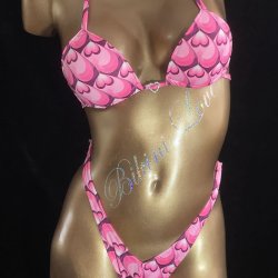 Pink hearts practise bikini