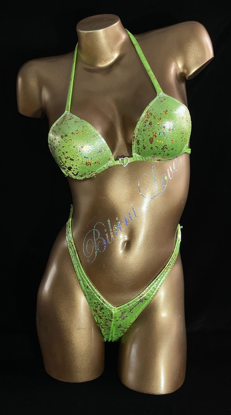 Green/ gold specs practise bikini