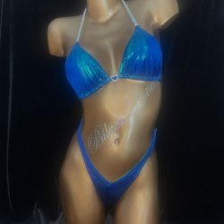 Blue shine with connectors practise bikini